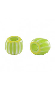 Millefiori bead 6x7mm - Light green